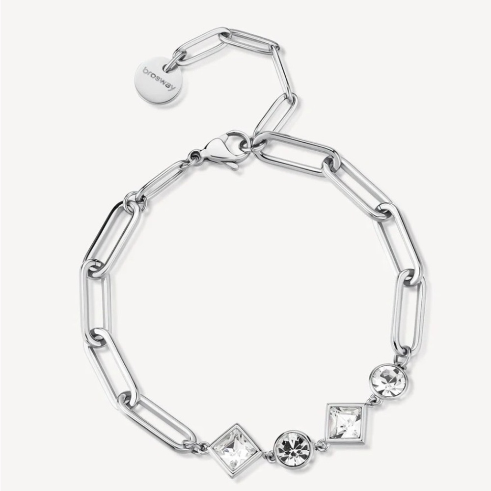 Brosway Italia Elegant Silver Bracelet with Crystal Charms
